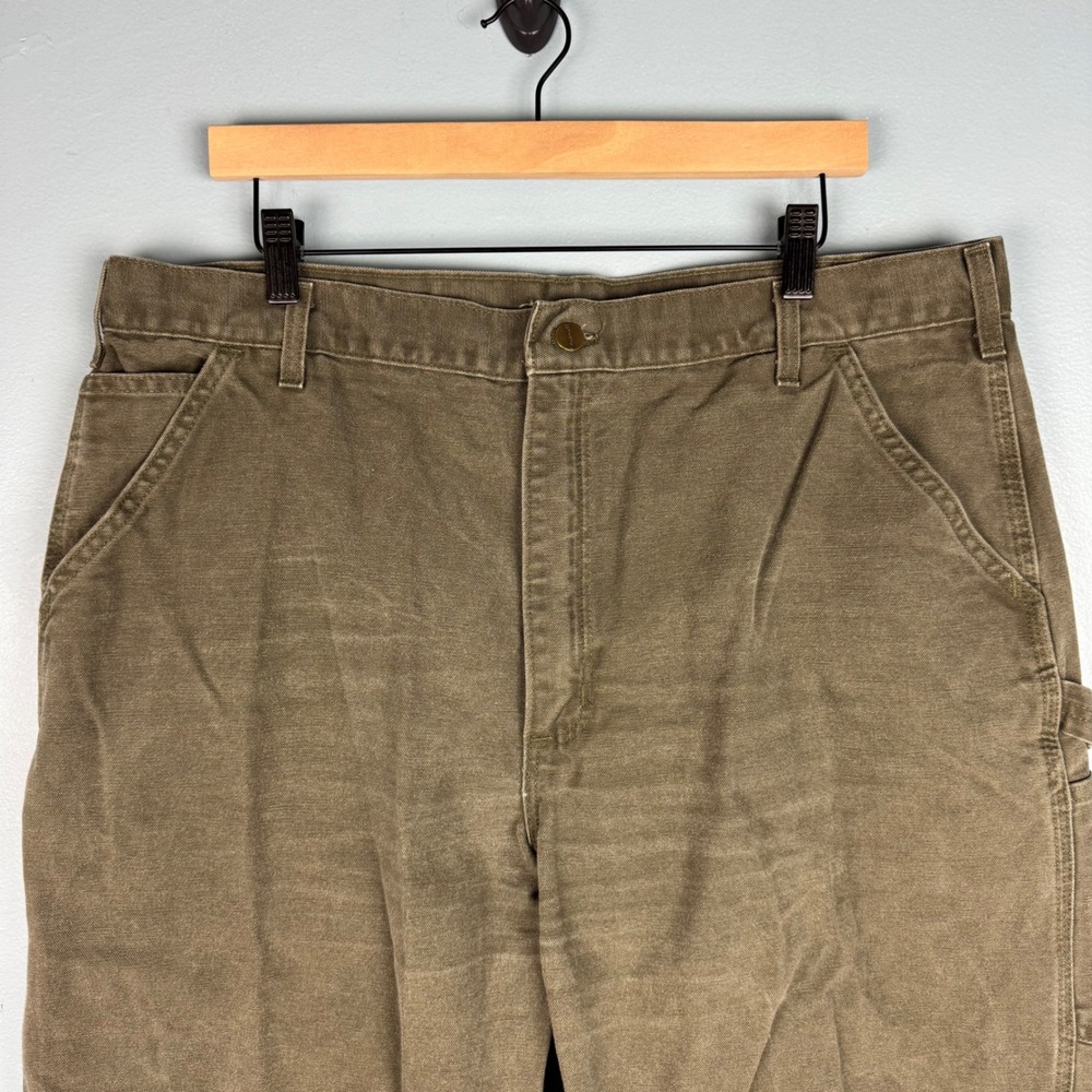 Carhartt B11 Dungaree Fit Carpenter Pants Men's 40x33‎ Mos Green Cotton Workwear - Picture 4 of 7